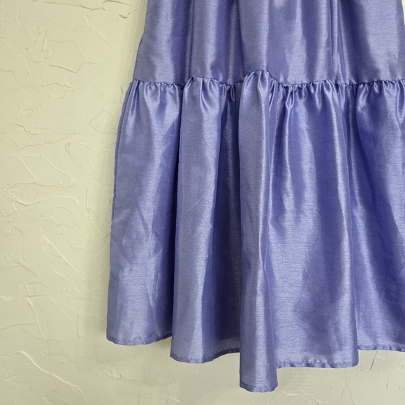 HUTCH Hemline Tiered Perwinkle Purple Shimmer Tommy Dress, S - Picture 5 of 13